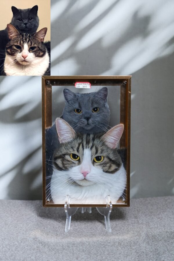Handmade 3D Custom Pet Painting From Photo, Custom Pet Portraits, Custom Cat/Dog Portrait,3D Acrylic Glass Painting, Pet Remembrance Gifts CherishFurStudio