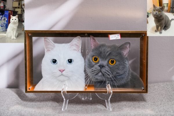 Handmade 3D Custom Pet Painting From Photo, Custom Pet Portraits, Custom Cat/Dog Portrait,3D Acrylic Glass Painting, Pet Remembrance Gifts CherishFurStudio